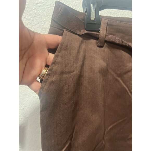 John Paul Richards Cotton Cargo Pants Brown 14 2 Pocket belted Summer‎ NEW - Picture 6 of 14